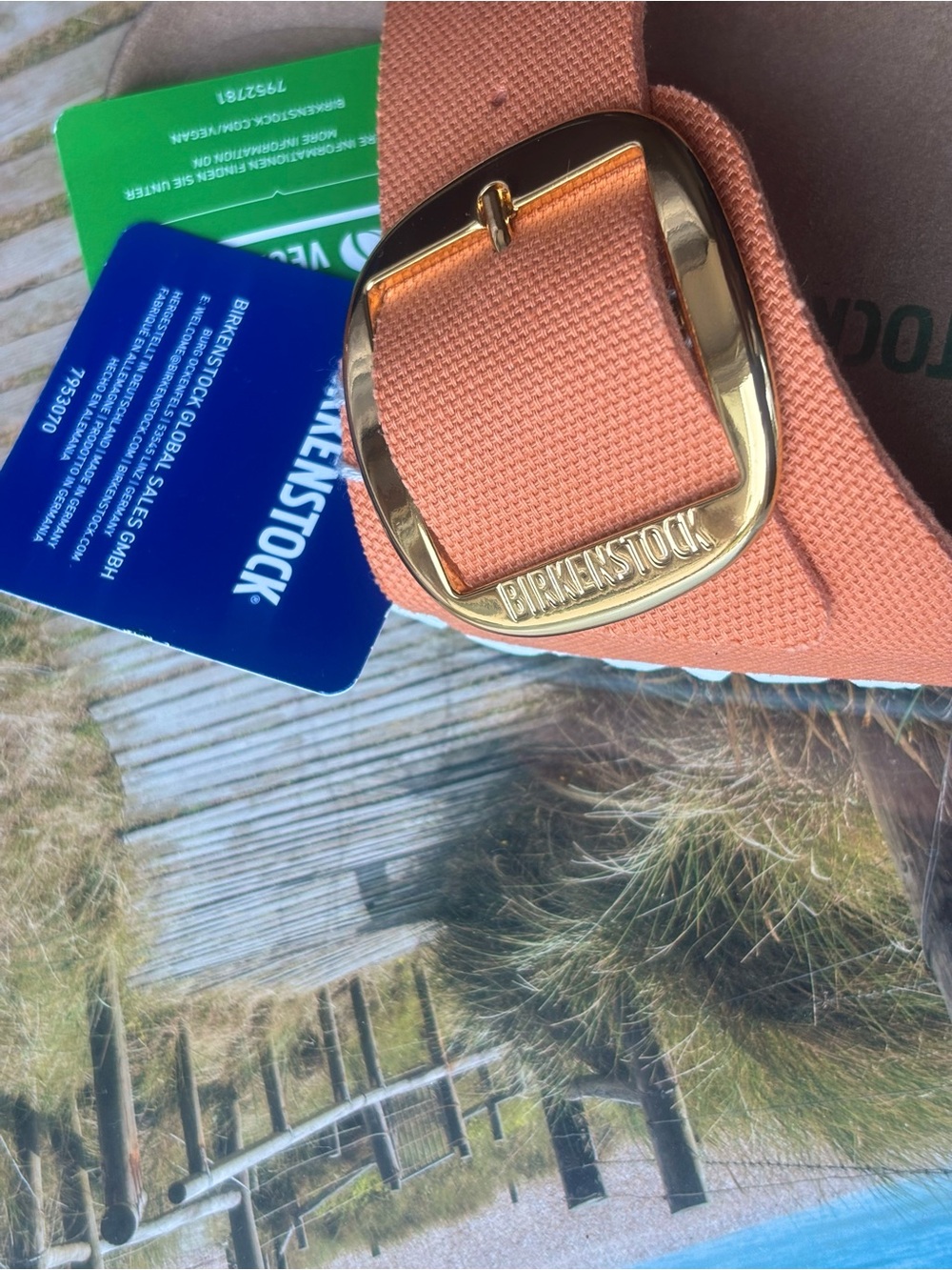 Birkenstock 💅 Madrid Papaya Big Buckle Textile Canvas Sandal Slide 40 Wmns 9 9.5 - Picture 3 of 6